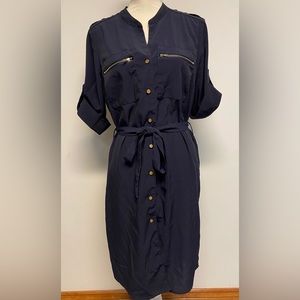 Shelby & Palmer Button Down Dress with Detachable Tie Belt Size 8